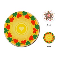 Mandala Floral Round Circles Playing Cards Single Design (round) by Pakrebo