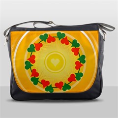 Mandala Floral Round Circles Messenger Bag by Pakrebo