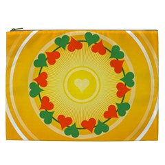 Mandala Floral Round Circles Cosmetic Bag (xxl)