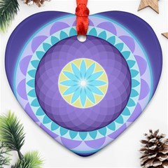 Mandala Circles Meditation Heart Ornament (two Sides) by Pakrebo