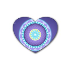 Mandala Circles Meditation Heart Coaster (4 Pack)  by Pakrebo