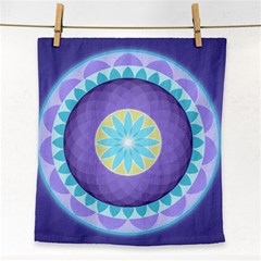 Mandala Circles Meditation Face Towel by Pakrebo