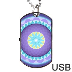 Mandala Circles Meditation Dog Tag Usb Flash (one Side)