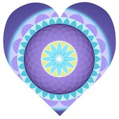 Mandala Circles Meditation Wooden Puzzle Heart