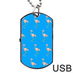 Flamenco Birds Exotic Nice Pink Dog Tag Usb Flash (one Side)