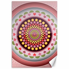 Mandala Zentangle Floral Round Canvas 12  X 18  by Pakrebo