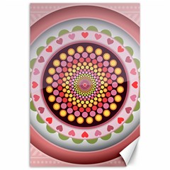 Mandala Zentangle Floral Round Canvas 24  X 36  by Pakrebo