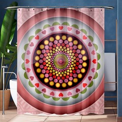 Mandala Zentangle Floral Round Shower Curtain 60  X 72  (medium)  by Pakrebo