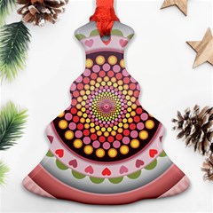 Mandala Zentangle Floral Round Christmas Tree Ornament (two Sides) by Pakrebo