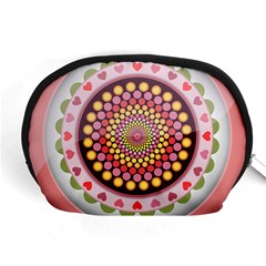 Mandala Zentangle Floral Round Accessory Pouch (medium) by Pakrebo