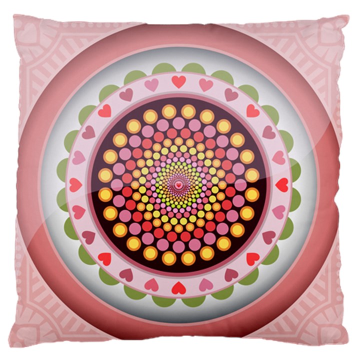 Mandala Zentangle Floral Round Large Flano Cushion Case (Two Sides)