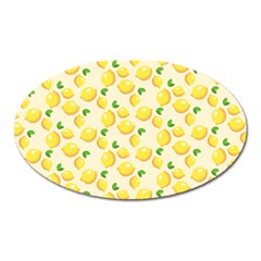 Fruits Template Lemons Yellow Oval Magnet by Pakrebo