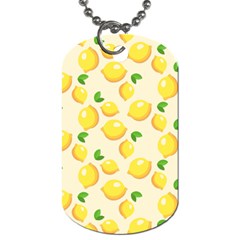 Fruits Template Lemons Yellow Dog Tag (two Sides) by Pakrebo