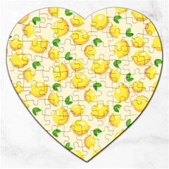 Fruits Template Lemons Yellow Jigsaw Puzzle (heart) by Pakrebo