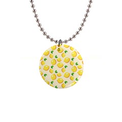 Fruits Template Lemons Yellow 1  Button Necklace