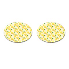 Fruits Template Lemons Yellow Cufflinks (oval) by Pakrebo