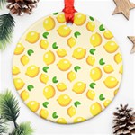 Fruits Template Lemons Yellow Round Ornament (Two Sides) Front