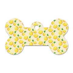 Fruits Template Lemons Yellow Dog Tag Bone (one Side) by Pakrebo