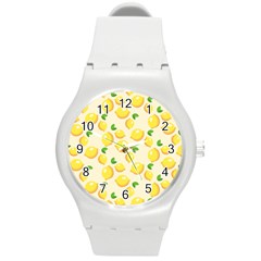 Fruits Template Lemons Yellow Round Plastic Sport Watch (m) by Pakrebo