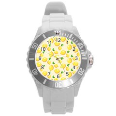 Fruits Template Lemons Yellow Round Plastic Sport Watch (l) by Pakrebo