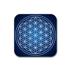 Mandala Flower Of Life Rubber Square Coaster (4 Pack)  by Pakrebo