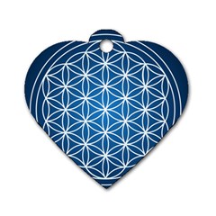 Mandala Flower Of Life Dog Tag Heart (one Side) by Pakrebo