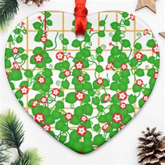 Flowering Vine Vine Ivy Flowers Ornament (heart) by Pakrebo