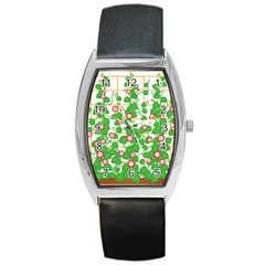 Flowering Vine Vine Ivy Flowers Barrel Style Metal Watch by Pakrebo