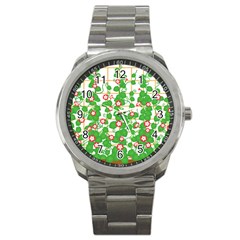 Flowering Vine Vine Ivy Flowers Sport Metal Watch by Pakrebo