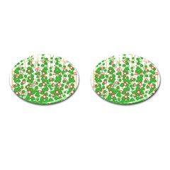 Flowering Vine Vine Ivy Flowers Cufflinks (oval) by Pakrebo