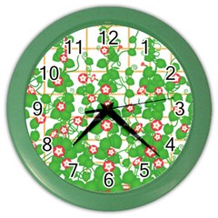 Flowering Vine Vine Ivy Flowers Color Wall Clock by Pakrebo