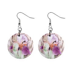 Iris Digital Painting Flower Pastel Mini Button Earrings by Pakrebo