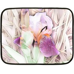 Iris Digital Painting Flower Pastel Double Sided Fleece Blanket (mini)  by Pakrebo