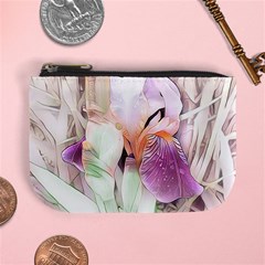 Iris Digital Painting Flower Pastel Mini Coin Purse by Pakrebo