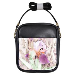 Iris Digital Painting Flower Pastel Girls Sling Bag by Pakrebo