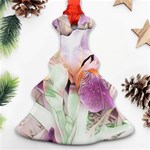 Iris Digital Painting Flower Pastel Christmas Tree Ornament (Two Sides) Front