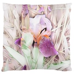 Iris Digital Painting Flower Pastel Standard Flano Cushion Case (one Side)