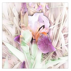 Iris Digital Painting Flower Pastel Large Satin Scarf (square) by Pakrebo