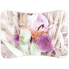 Iris Digital Painting Flower Pastel Velour Seat Head Rest Cushion by Pakrebo