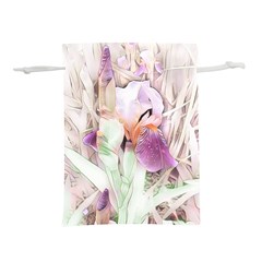 Iris Digital Painting Flower Pastel Lightweight Drawstring Pouch (l)