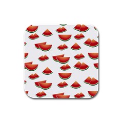 Summer Watermelon Pattern Rubber Square Coaster (4 Pack)  by Pakrebo