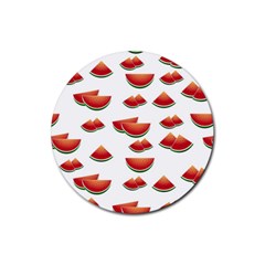 Summer Watermelon Pattern Rubber Round Coaster (4 Pack)  by Pakrebo