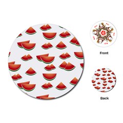 Summer Watermelon Pattern Playing Cards Single Design (round) by Pakrebo