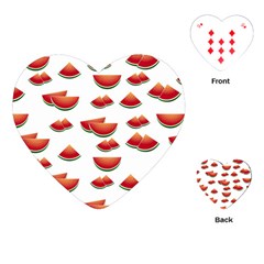 Summer Watermelon Pattern Playing Cards Single Design (heart) by Pakrebo