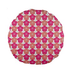 Sakura Flower Pattern Standard 15  Premium Round Cushions by Pakrebo