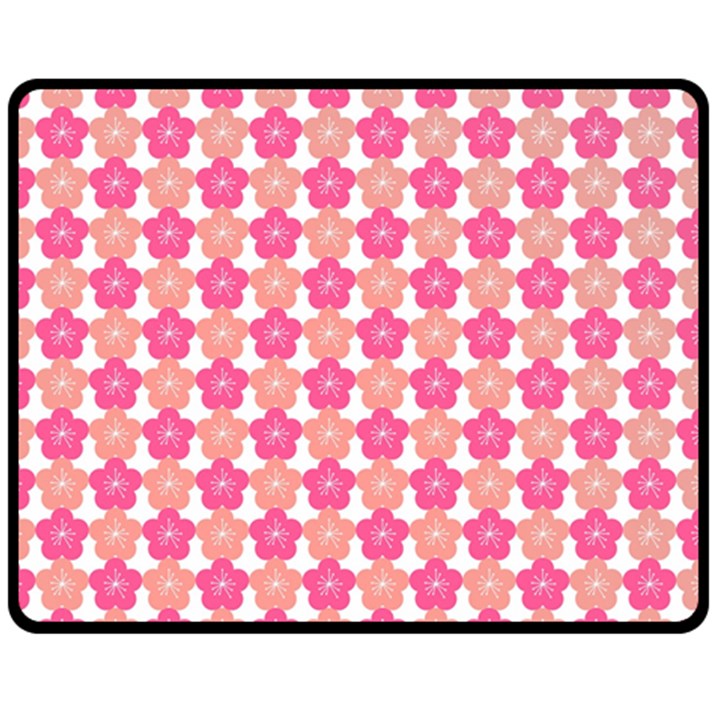 Sakura Flower Pattern Double Sided Fleece Blanket (Medium) 