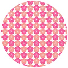 Sakura Flower Pattern Wooden Puzzle Round by Pakrebo