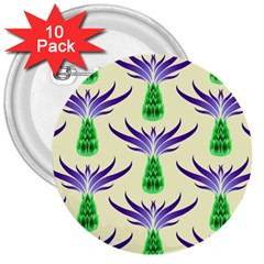 Thistles Purple Flora Flowering 3  Buttons (10 Pack)  by Pakrebo