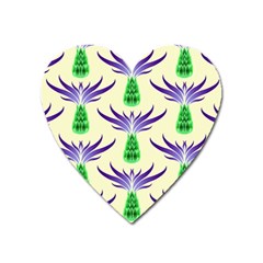 Thistles Purple Flora Flowering Heart Magnet by Pakrebo