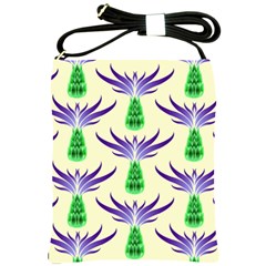 Thistles Purple Flora Flowering Shoulder Sling Bag by Pakrebo